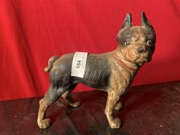Right-Facing Cast Iron Boston Terrier Door Stop