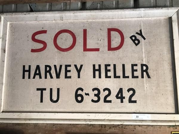 Harvey Heller "Sold" Trade Sign