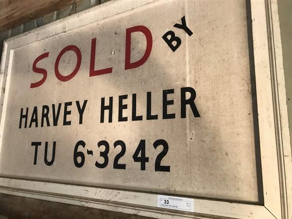 Harvey Heller "Sold" Trade Sign