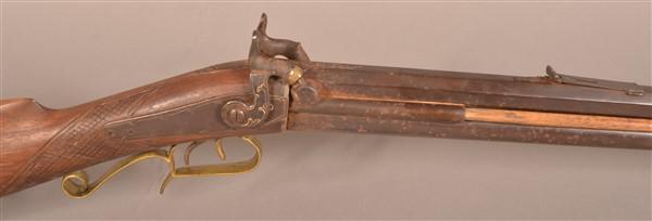 Unsigned Percussion O/U. 45 cal. 12ga. Shotgun