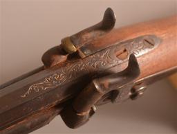 Unsigned Percussion O/U. 45 cal. 12ga. Shotgun