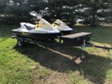 (2) Kawasaki Jet Skis with Trailer