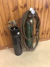(2) Acetylene Bottles with Hoses and Torch Leads