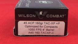 20rds Wilson Combat 45ACP+P 160GR TAC-XP Ammo