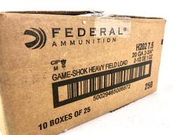 250rds Federal Game Shok 20Ga #7.5 Heavy Game Load Ammo