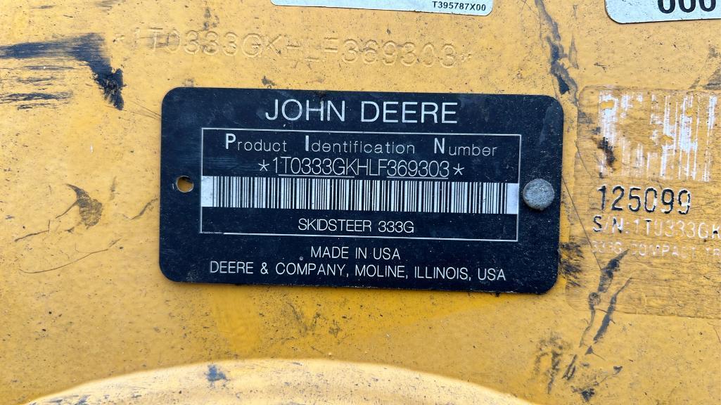 John Deere 333G Skid Loader