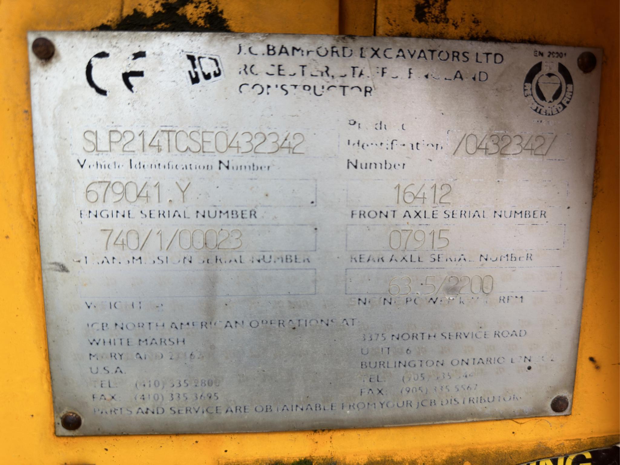 JCB 214 4x4 Backhoe