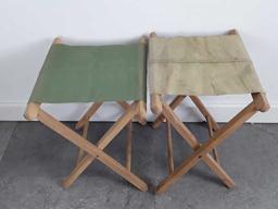 8 folding wood camp stools