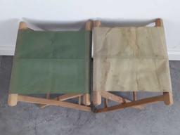 8 folding wood camp stools