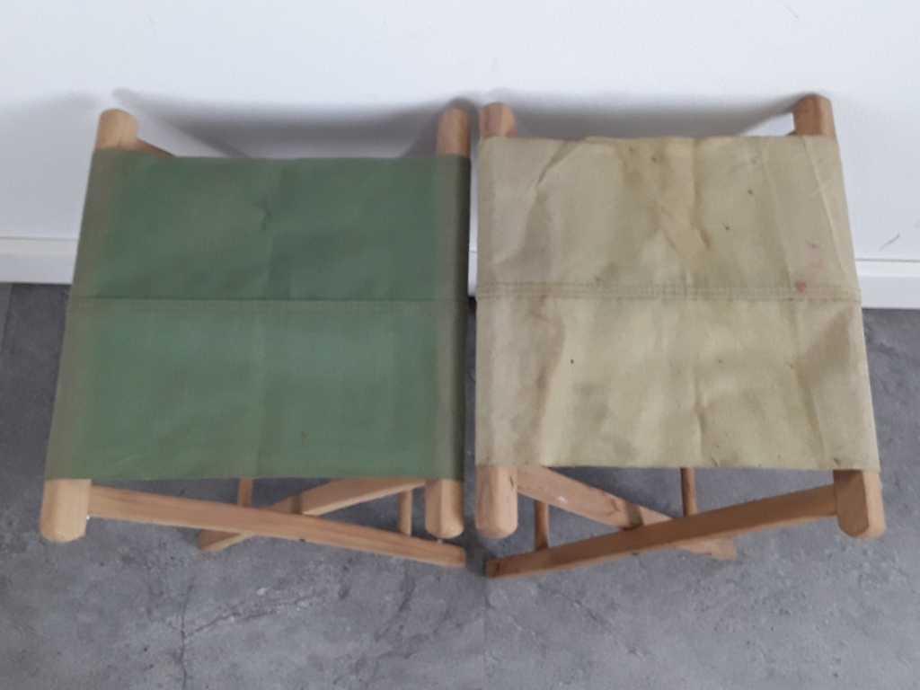 8 folding wood camp stools