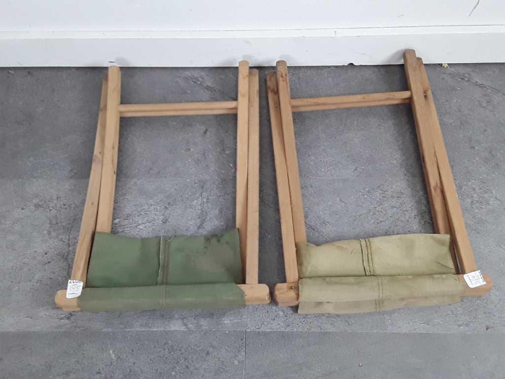 8 folding wood camp stools