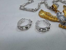 Sparkle Earring & Eagle Necklace Set of 3