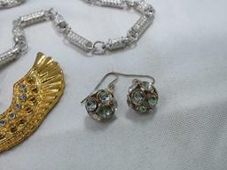 Sparkle Earring & Eagle Necklace Set of 3