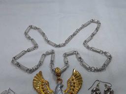 Sparkle Earring & Eagle Necklace Set of 3