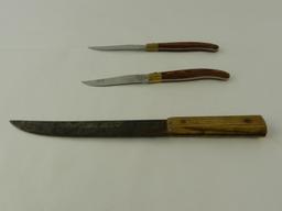 2 LAGUIOLE L'ECLAIR 440 STEAK KNIVES / FORGECRAFT