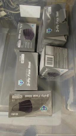 2) TOTES OF 36 PACKAGES OF BLACK FACE  MASKS