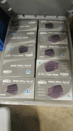 2) TOTES OF 36 PACKAGES OF BLACK FACE  MASKS