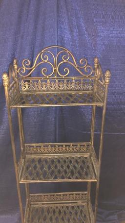 DECORATIVE METAL 4-TIER FOLDING SHELF