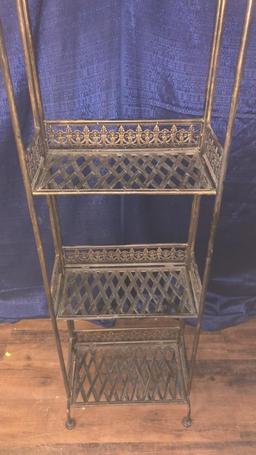 DECORATIVE METAL 4-TIER FOLDING SHELF