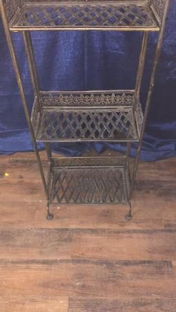 DECORATIVE METAL 4-TIER FOLDING SHELF