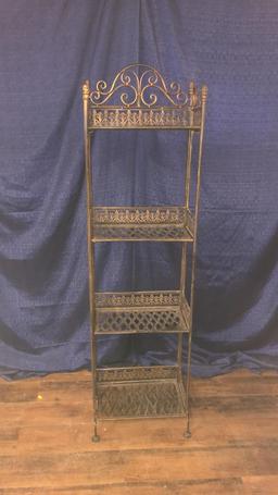 DECORATIVE METAL 4-TIER FOLDING SHELF