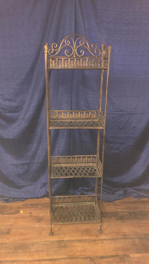DECORATIVE METAL 4-TIER FOLDING SHELF