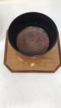TIBETAN SONG BOWLS AND GERMAN ZINN BECKER PLATE