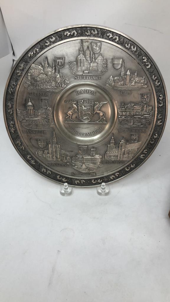 TIBETAN SONG BOWLS AND GERMAN ZINN BECKER PLATE