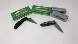 6) FOLDING LOCK BACK KNIVES IN BOX