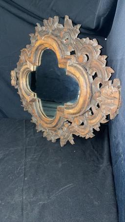 1960s SPANISH REVIVAL WOOD MIRROR