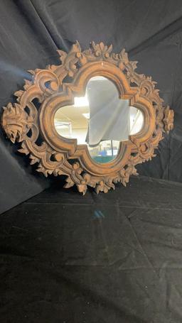 1960s SPANISH REVIVAL WOOD MIRROR