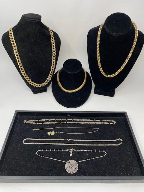 7) GOLD TONE NECKLACES