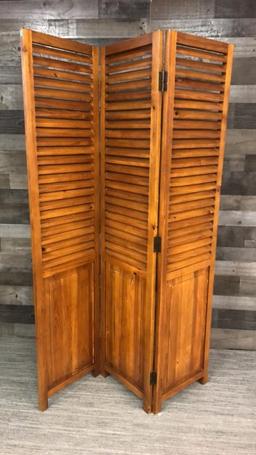 3-PANEL WOOD ROOM DIVIDER FOLDING PRIVACY SCREEN