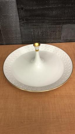 LENOX 24KGOLD TRIM DESSERT SERVER & CHIP/DIP TRAY