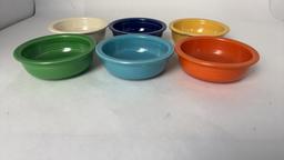 6) VINTAGE HLC FIESTAWARE 5" BOWLS VARIOUS COLORS