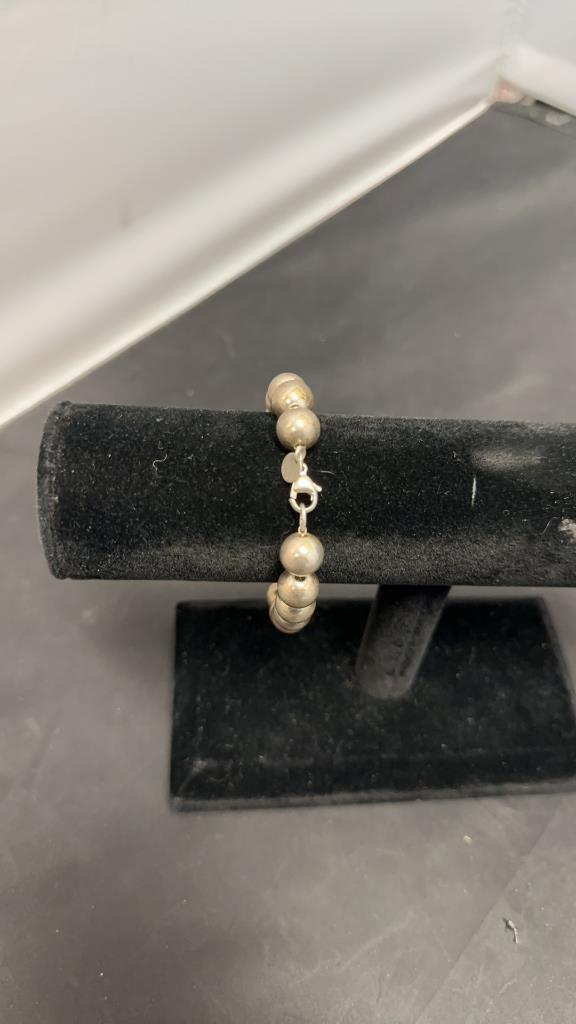 TIFFANY & CO. STERLING BEAD BRACELET 17G