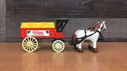 ERTL HORSE AND WAGON METAL COIN BANK