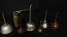 7) ANTIQUE OILER CANS: EAGLE, RICHARD, & MORE