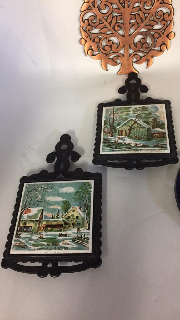 "OLD HOMESTEAD IN WINTER" TRIVETS AND MORE