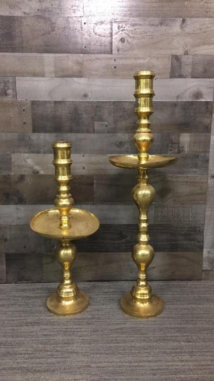 MOROCCAN STYLE BRASS FLOOR CANDLE HOLDERS