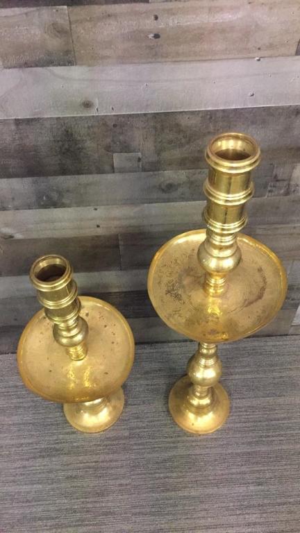 MOROCCAN STYLE BRASS FLOOR CANDLE HOLDERS
