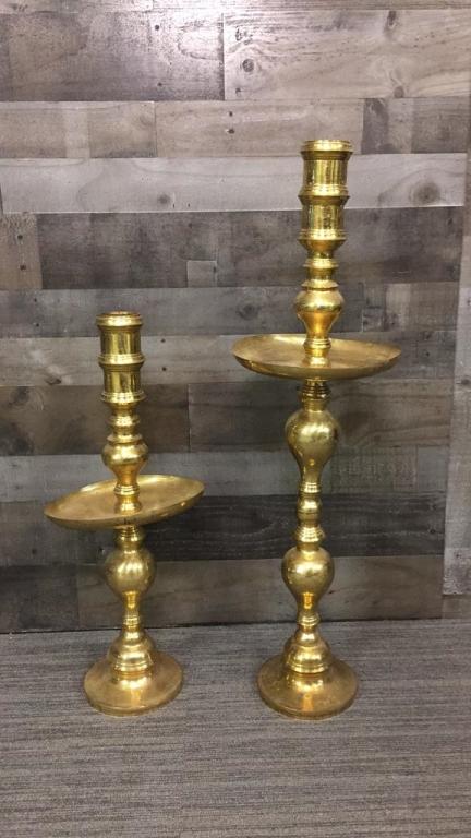 MOROCCAN STYLE BRASS FLOOR CANDLE HOLDERS