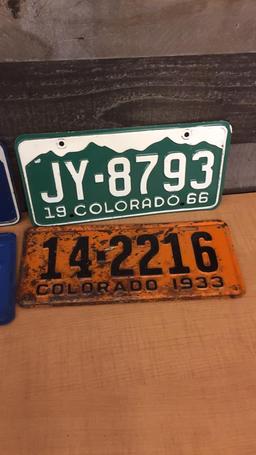 6) VINTAGE U.S. LISCENSE PLATES