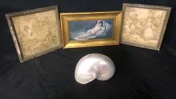 CLASSICAL-STYLE ART & IRIDESCENT SHELL DECOR