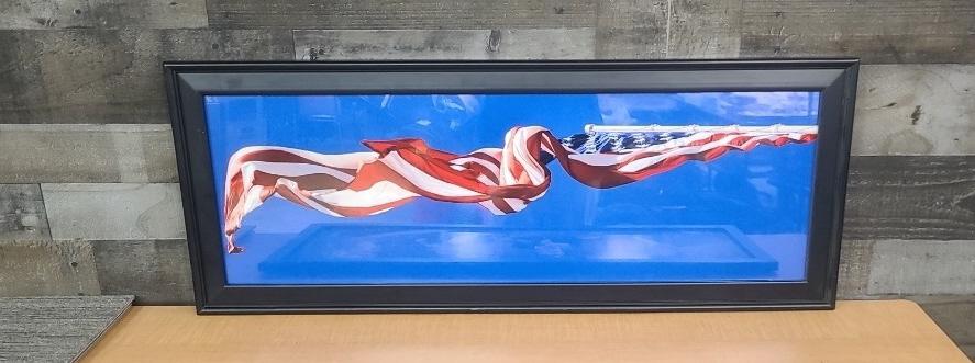 AMERICAN FLAG & "FOUR OF A KIND" FRAMED ART PRINTS