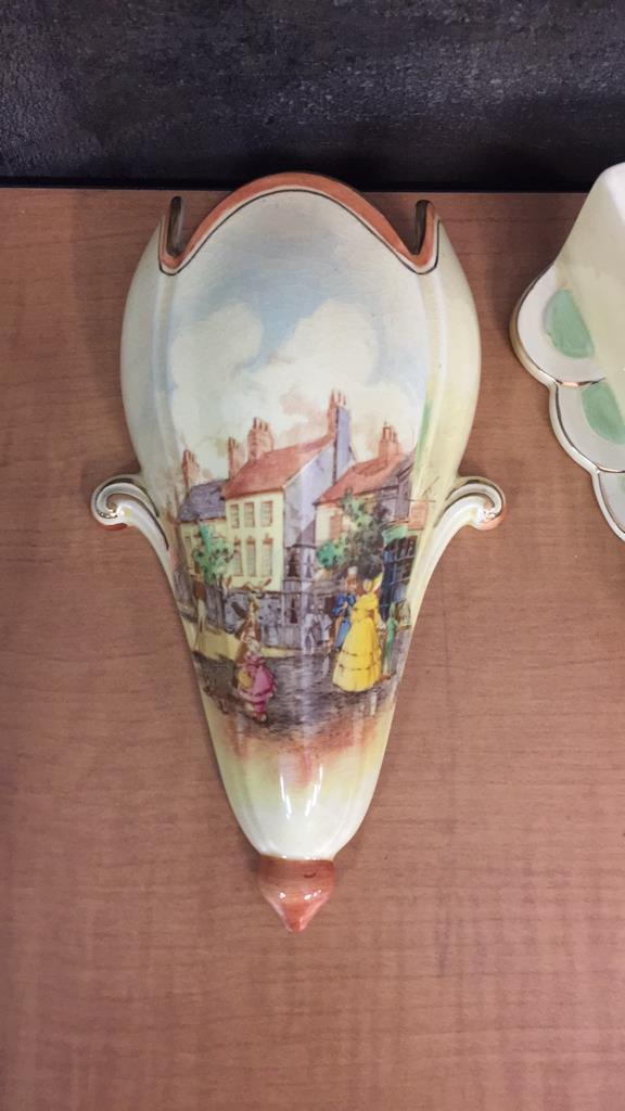 ROYAL WINTON “OLD LONDON” WALL POCKET VASE SCONCES