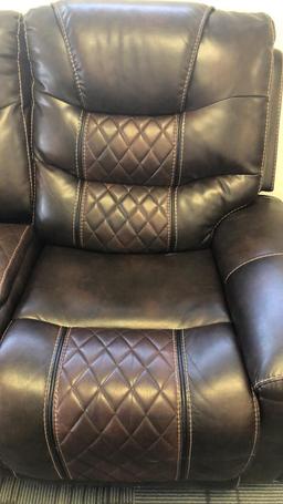 BROWN DOUBLE RECLINING SOFA