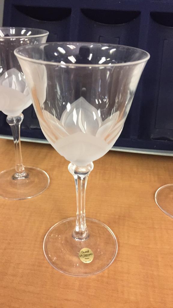 6) CRISTAL D'ARQUES-DURAND FLORENCE WINE GLASSES