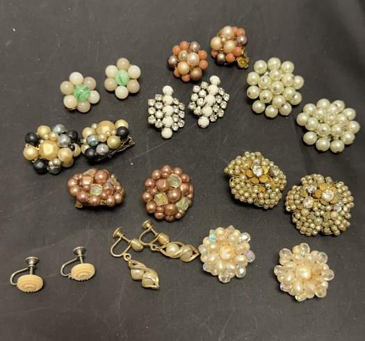 VINTAGE DEMARIO FAUX PEARL CLIP ON EARRINGS & MORE