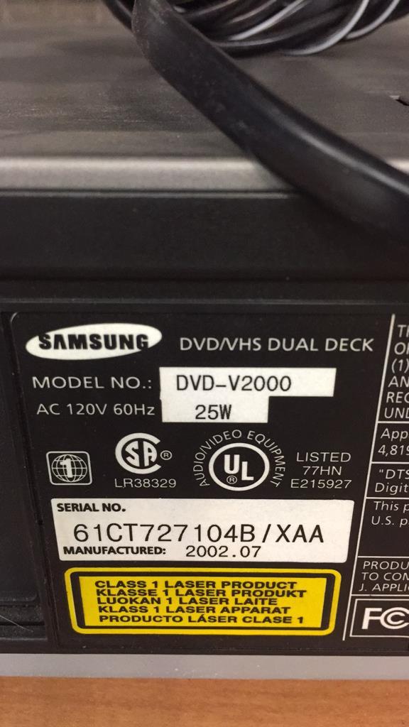 SAMSUNG DVD/VCR COMBO